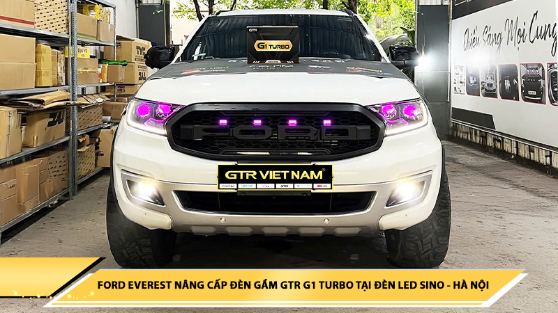 FORD EVEREST NÂNG CẤP ĐÈN GẦM GTR G1 TURBO TẠI ĐÈN LED SINO - HÀ NỘI